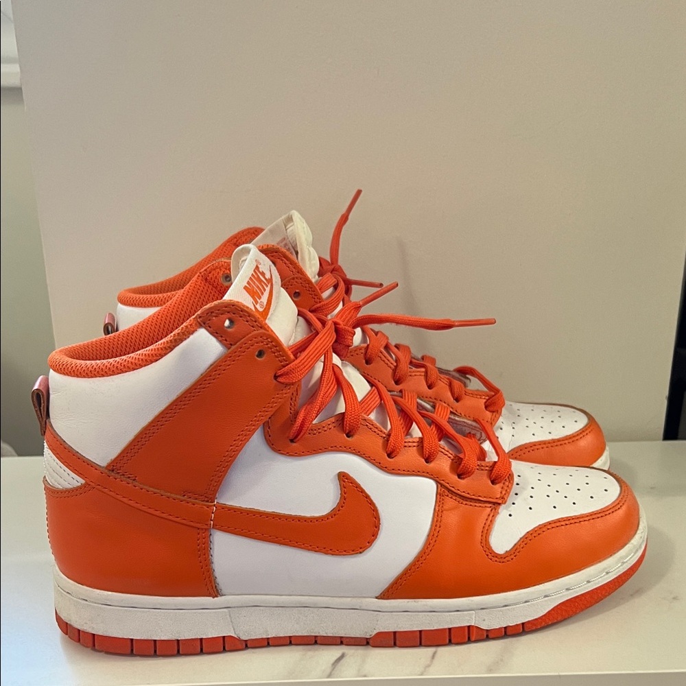 Nike High-Top Sneakers in Orange and White
